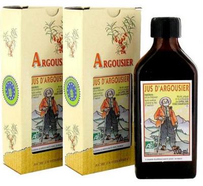 Argousier, Cure tonifiante, 3 jus d'argousier, 200 ml x 3